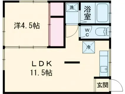 アトリエハウスI(1LDK/1階)の間取り写真