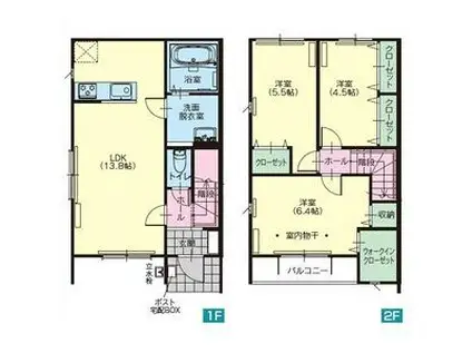 クレスト・ヒル(3LDK)の間取り写真