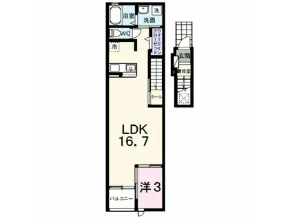 ONOTO仮(1LDK/2階)の間取り写真
