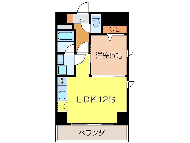FRONTIER NAGOYA(1LDK/7階)の間取り写真