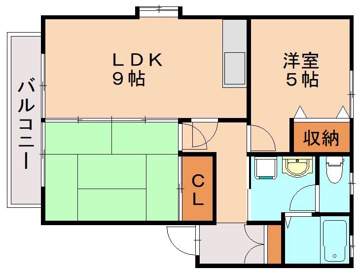 エクセレント幸袋(2LDK/2階)の間取り写真