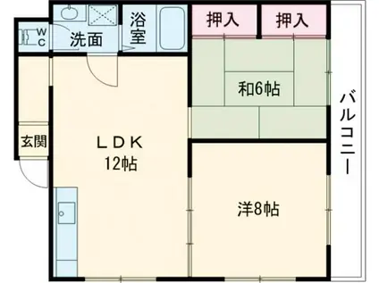 ブリーズヒル壱番館(2LDK/3階)の間取り写真