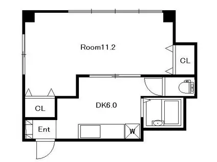 岡部ビル(1DK/3階)の間取り写真