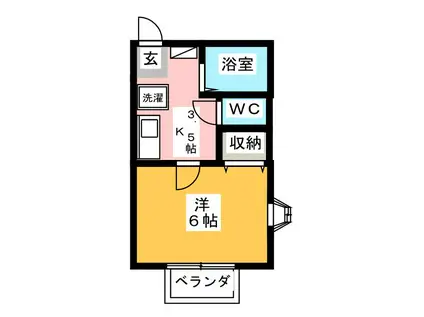 朝日二番館(1K/2階)の間取り写真