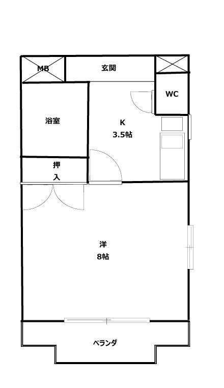 エクセランスI(1K/3階)の間取り写真