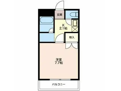 エステート島(1K/1階)の間取り写真