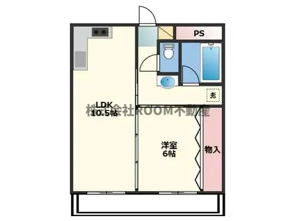 アイン都城(1LDK/6階)の間取り写真