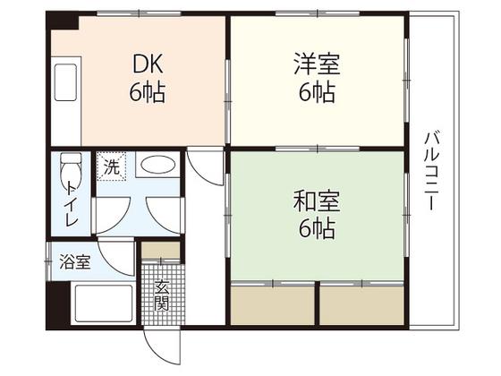 第3睦美荘ビル(2DK/5階)の間取り写真