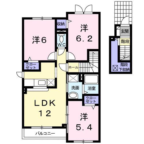 セダーコンフォート(3LDK/2階)の間取り写真