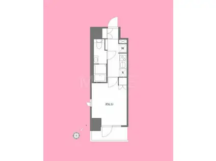 エヌステージ秦野駅前(1K/2階)の間取り写真