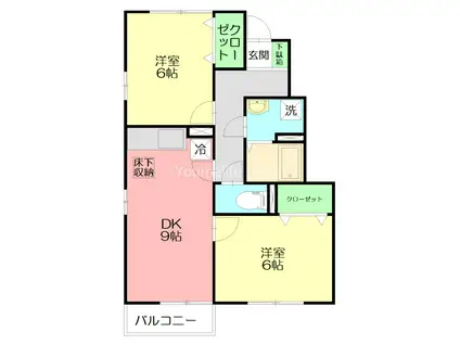 エトワール・T(2DK/1階)の間取り写真