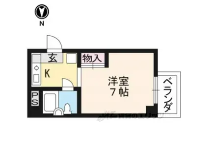 CITYVIRR戸田(1K/2階)の間取り写真