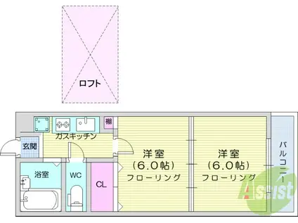 アーバンハイツ百合ヶ丘(2K/2階)の間取り写真