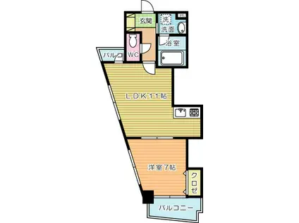 KSK嵐山コアビル(1LDK/4階)の間取り写真