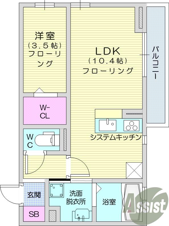 TRACE NAGAMACHIⅡ(1LDK/2階)の間取り写真