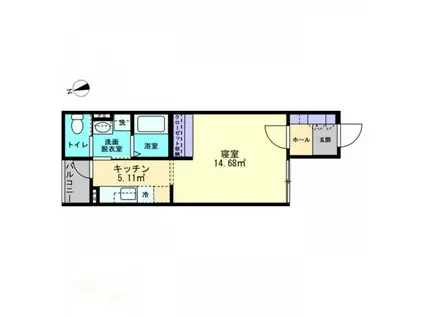 ミュー亀井町(1K/1階)の間取り写真