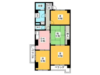 メゾン孝東(3LDK/4階)の間取り写真