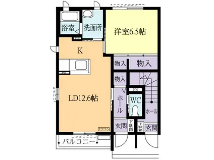 メゾンボヌールM(1LDK/1階)の間取り写真