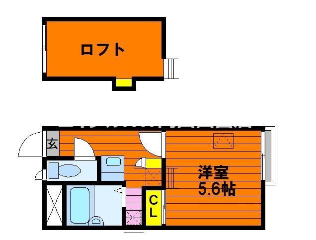 レオパレスあんず(1K/2階)の間取り写真