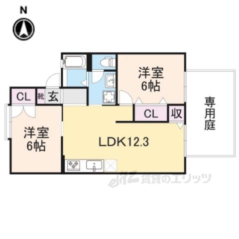 セジュール・マルコ(2LDK/1階)の間取り写真