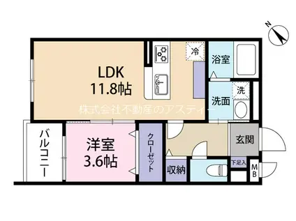 仮 愛宕2丁目マンション(1LDK/1階)の間取り写真