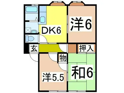 メゾンフロール(3DK/1階)の間取り写真