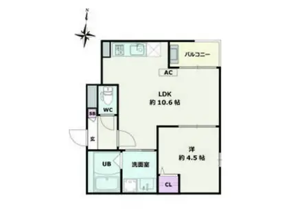 JACK OHATAI(1LDK/2階)の間取り写真