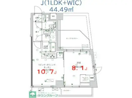 墨田区押上3丁目PJ(1LDK/7階)の間取り写真