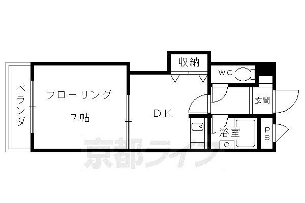 マンション西嵐(1DK/3階)の間取り写真
