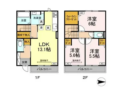 セントラルコートII(3LDK/1階)の間取り写真