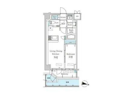 アクセリス渋谷南平台(1LDK/1階)の間取り写真