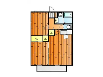 フォレスト福原I(2LDK/2階)の間取り写真