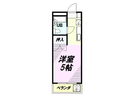 サンアベニューめじろ台(1K/3階)の間取り写真