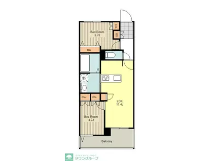 ラウレアN吉祥寺(2LDK/1階)の間取り写真