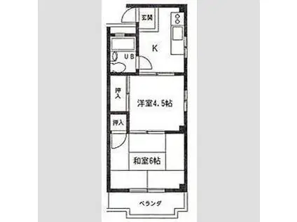 リバーサイドゆう(2K/2階)の間取り写真