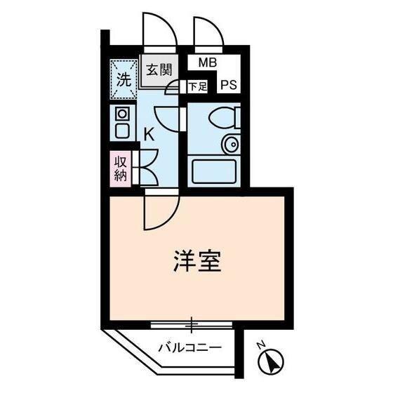 リーセントパレス神木本町(1K/4階)の間取り写真