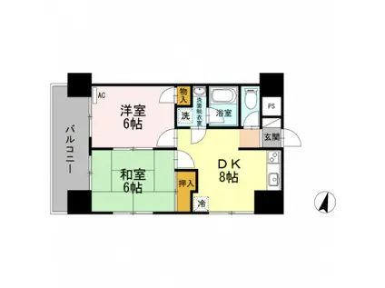 高砂スクエアビル(2DK/3階)の間取り写真