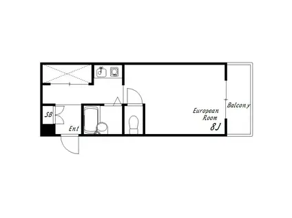 レジデンスアゼリア(1K/4階)の間取り写真