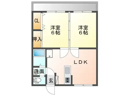 パークサイド桜木I(2LDK/4階)の間取り写真