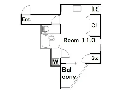 サン・アークビル(ワンルーム/3階)の間取り写真