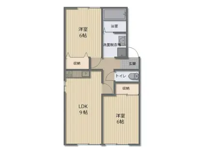 メゾンシャルマン A(2LDK/1階)の間取り写真