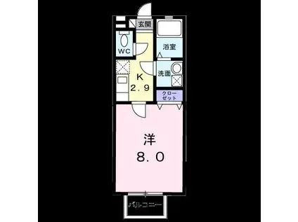 T.S ハウス(1K/1階)の間取り写真