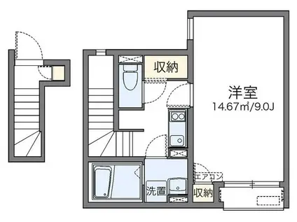 レオネクストボヌールY(1K/2階)の間取り写真