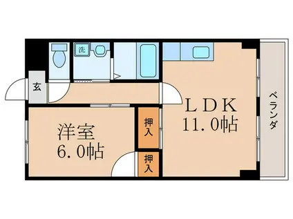 ロイヤルハイツ秀(1LDK/3階)の間取り写真