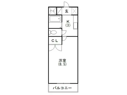 スペースG住吉(1K/1階)の間取り写真