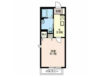 トシハイツ(1K/1階)の間取り写真