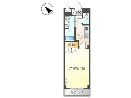 ルミナスハイム羽浦II(1K/1階)の間取り写真