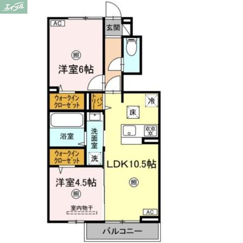 シリウスアーク(2LDK/1階)の間取り写真