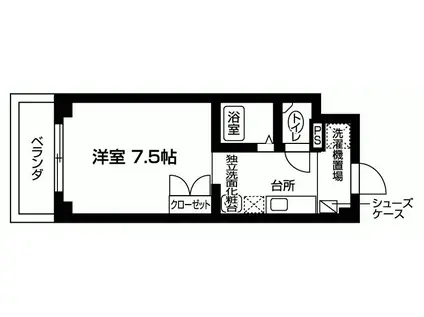 エスペランサ(ワンルーム/1階)の間取り写真