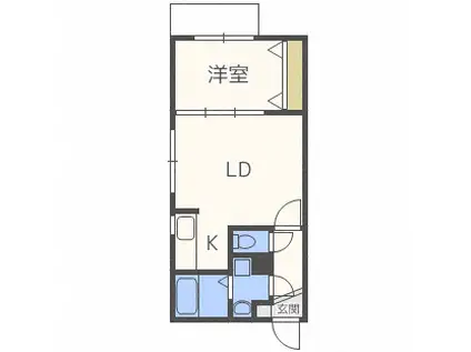 メイプルメゾン創成川公園(1LDK/3階)の間取り写真